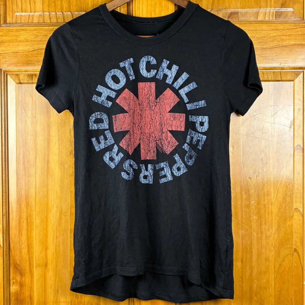 Red Hot Chili Peppers Graphic T-Shirt Small Black Asterisk Logo Tee RHCP Indie